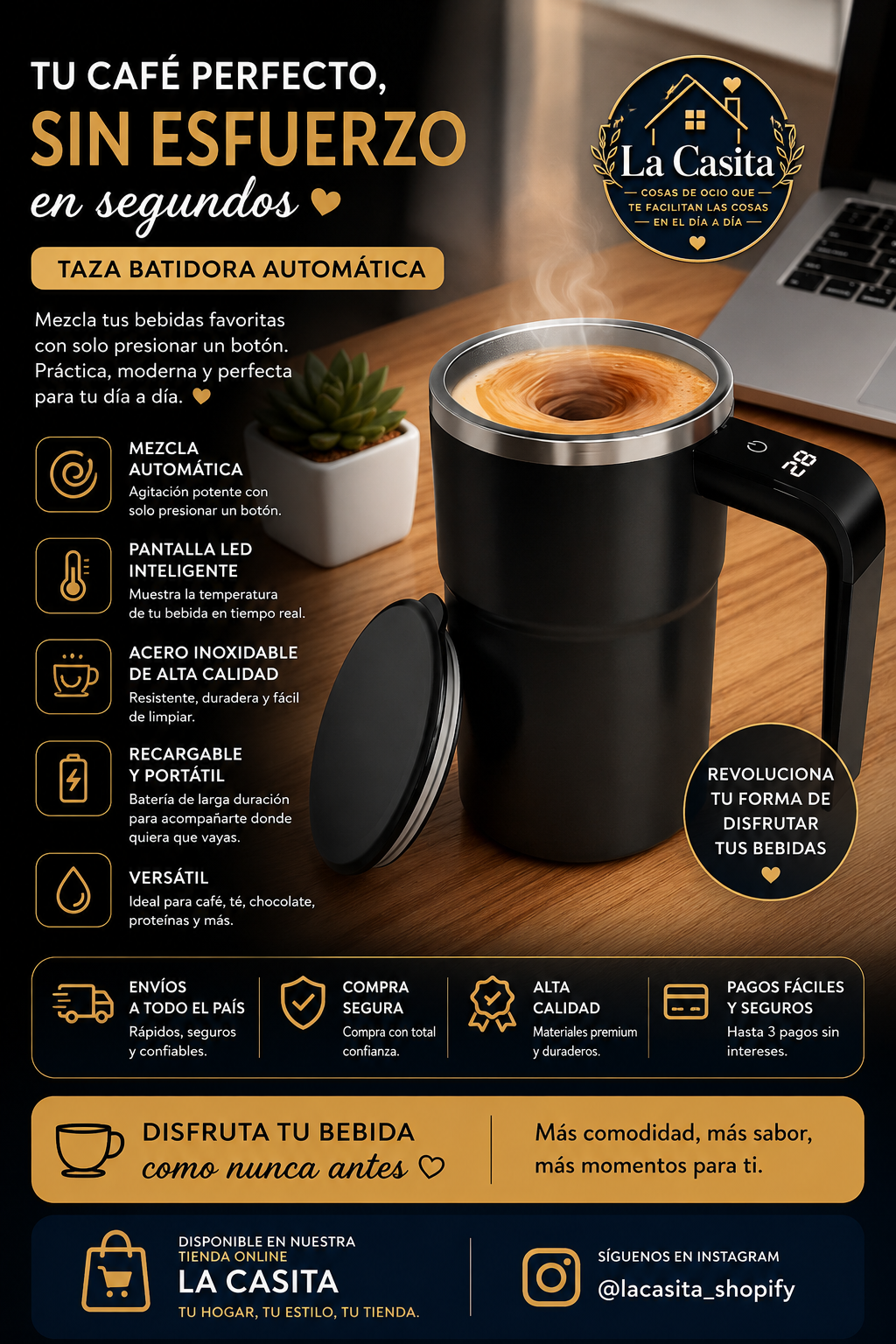 Taza Batidora Automática
